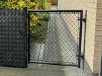 Zwarte ijzeren poorten met bekaertdraad, Tuin en Terras, Tuinhekken en Hekwerk, Ophalen, Zo goed als nieuw