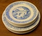 arcopal France, 5 platte en 6 dessertborden blauw-wit, Overige materialen, Bord(en), Overige stijlen, Gebruikt