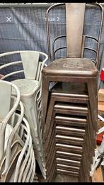 10 grijze tolix vintage stapelstoelen metaal, Ophalen