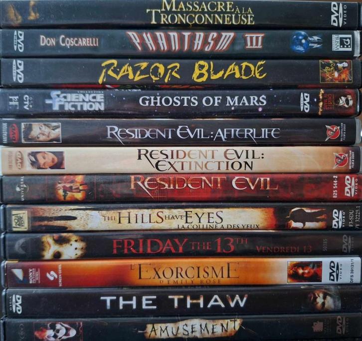 Horrorfilms op dvd - 1,00€, Cd's en Dvd's, Dvd's | Horror, Gebruikt, Vampiers of Zombies, Vanaf 16 jaar, Ophalen of Verzenden