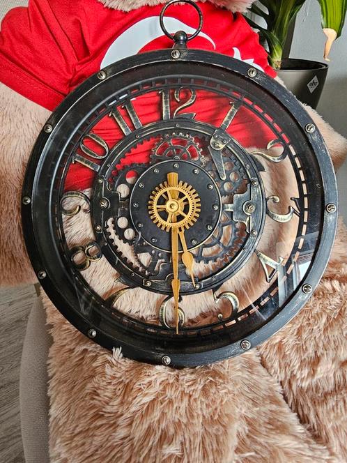 Industriële/Steampunk wandklok — nieuw, Huis en Inrichting, Woonaccessoires | Klokken, Nieuw, Wandklok, Ophalen of Verzenden