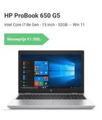 Hp pro ook 650 g 5, Computers en Software, Windows Laptops, Ophalen, 2 tot 3 Ghz, 15 inch, 8 GB