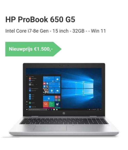 Hp pro ook 650 g 5, Computers en Software, Windows Laptops, Gebruikt, 15 inch, SSD, 2 tot 3 Ghz, 8 GB, Azerty, Ophalen