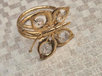 Vergulde vlinder decoratie met Swarovski  beschikbaar voor biedingen