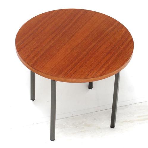 Vintage mid century ronde bijzettafel salontafel teak, Huis en Inrichting, Bureaus, Zo goed als nieuw, Ophalen of Verzenden