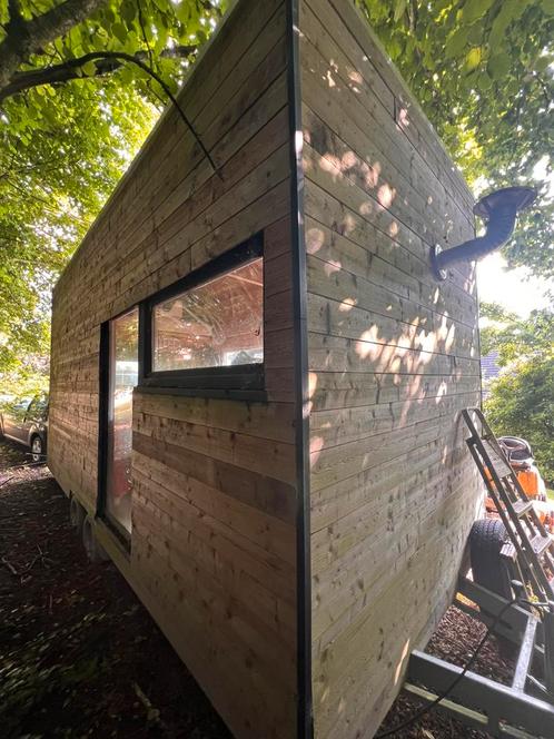 Tiny house 6,5m, 15k€ thermowood, chassis neuf, Caravans en Kamperen, Stacaravans, tot en met 4, Ophalen