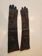 Lange bruine lederen handschoenen maat 7, Ophalen, Handschoenen