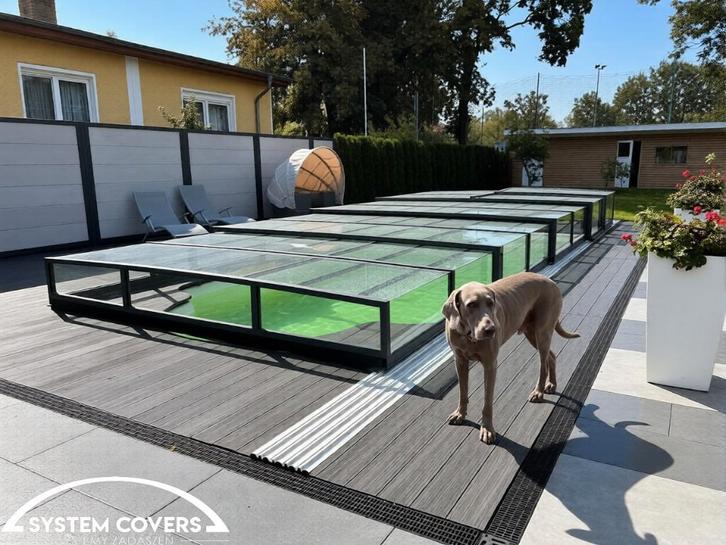 Zwembadoverdekking / pool cover 3.1x8.5x0.5 m , kleur DB703, Jardin & Terrasse, Accessoires de piscine, Neuf, Autres types, Enlèvement ou Envoi