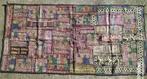 Vintage Indiaas wandtapijt boho patchwork met spiegeltjes, Antiek en Kunst, Ophalen of Verzenden