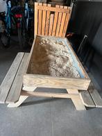 Zandbak picknicktafel in hout, Kinderen en Baby's, Speelgoed | Buiten | Zandbakken, Ophalen, Gebruikt