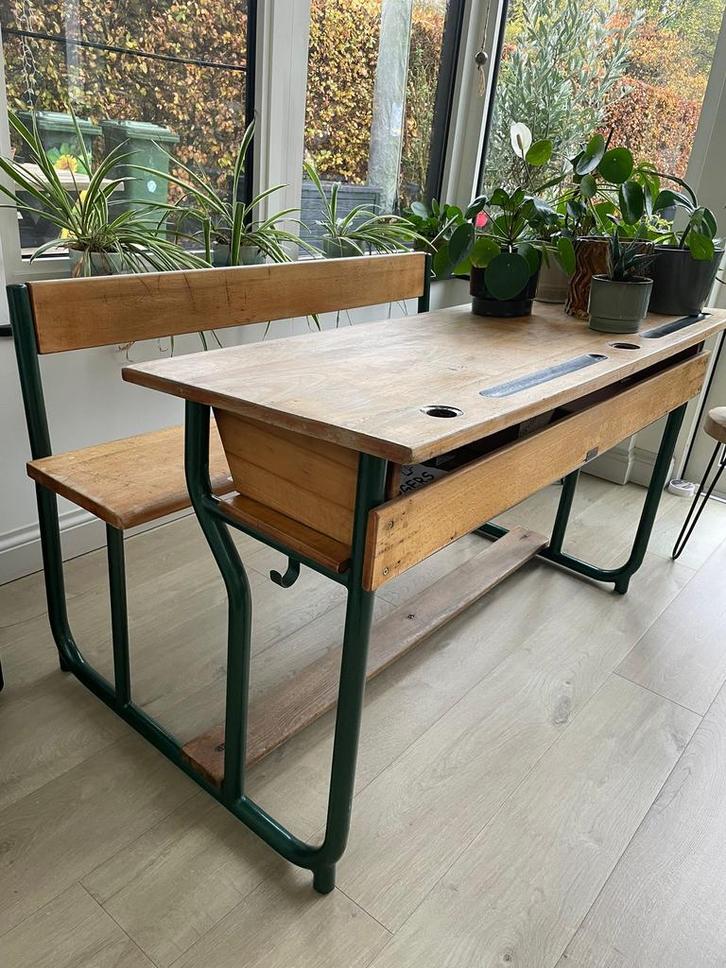Mertens Vintage schoolbank, Huis en Inrichting, Bureaus, Ophalen