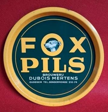 Blikken bier plateau Fox Pils Dubois Mertens oudegem beschikbaar voor biedingen
