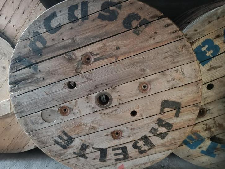 Haspel-schijven, Doe-het-zelf en Bouw, Hout en Planken, Gebruikt, Plank, Vuren, Ophalen