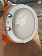 Oranje space age lavabo/wastafel, Huis en Inrichting, Ophalen, Gebruikt, Wasbak of Wastafel