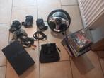 PlayStation 2, Games en Spelcomputers, Zwart, Ophalen of Verzenden, Met 3 controllers of meer, Slim