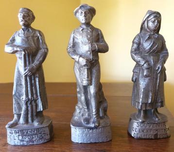 3 BRONZEN BEELDJES UIT 1905 beschikbaar voor biedingen