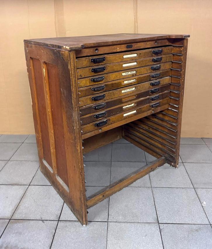 letterkast / zetbok / drukkerij kast, Antiek en Kunst, Curiosa en Brocante, Ophalen