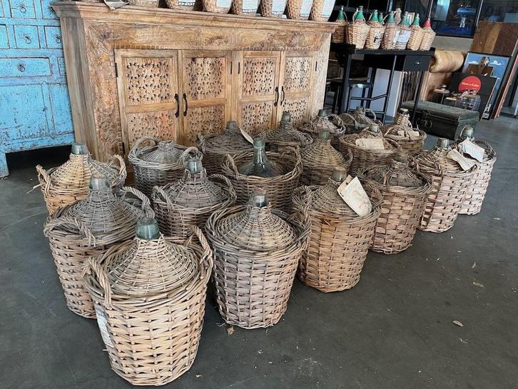 19 Zeer fraaie Mandflessen/Dame-Jeanne/Demijohn, Antiek en Kunst, Antiek | Woonaccessoires, Ophalen of Verzenden