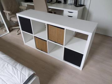 Armoire ouverte Ikea Kallax avec paniers, 25 à 50 cm, Comme neuf, Enlèvement, Moins de 150 cm