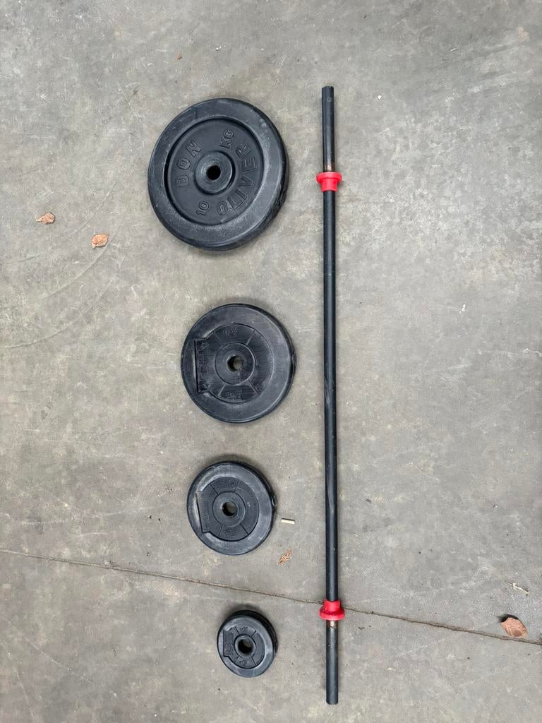 Gewichten plus bars, Sport en Fitness, Ophalen, Zo goed als nieuw