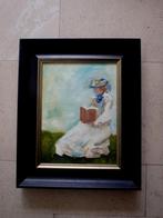 Femme lisant dans un paysage - vers 2000, Antiquités & Art, Art | Peinture | Classique, Enlèvement ou Envoi