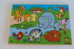 inlegpuzzel in hout jungle dieren djeco, Kinderen en Baby's, Speelgoed | Kinderpuzzels, Ophalen of Verzenden, Zo goed als nieuw