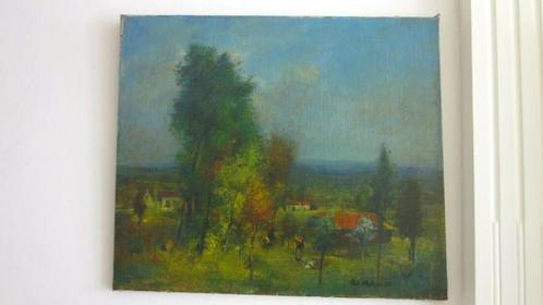 PAUL MATHIEU - HST 1928 - Paysage de Campine - Le Sillon -, Antiek en Kunst, Kunst | Schilderijen | Modern, Ophalen of Verzenden