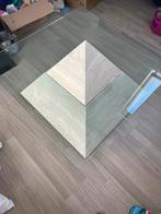 Belle table pyramide  marbre beige  en verre, Huis en Inrichting, Ophalen, Zo goed als nieuw, Glas