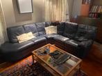 Lederen hoekzetel Navy met 1 recliner, Ophalen, Gebruikt, Hoekbank, 300 cm of meer