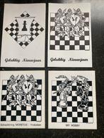 2 wenskaarten schaken Gelukkig Nieuwjaar + 2 oude stickers, Verzamelen, Postkaarten | Themakaarten, Ophalen of Verzenden, Ongelopen