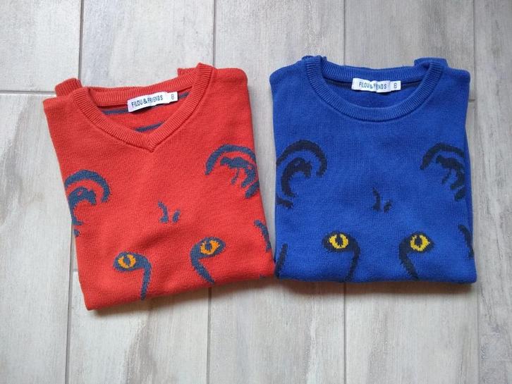 ★ M128 - Trui Filou & Friends beer, Kinderen en Baby's, Kinderkleding | Maat 128, Gebruikt, Jongen, Trui of Vest, Ophalen of Verzenden