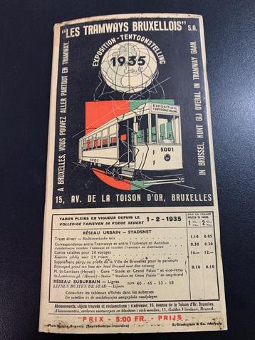 Kaart EXPO 1935 "Les Tramways Bruxellois"  beschikbaar voor biedingen