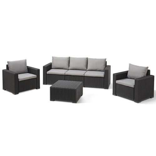 [NEUF] Salon de jardin Allibert - Keter Californie 5 places, Tuin en Terras, Tuinsets en Loungesets, Nieuw, Tuinset, Wicker, 5 zitplaatsen