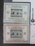 2 blaadjes Hulde aan Edgar Tinel 1954 verjaring, Verzenden, Postfris