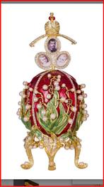 Fabergé stijl "Lelietje-van-dalen ei ", Antiek en Kunst, Ophalen of Verzenden