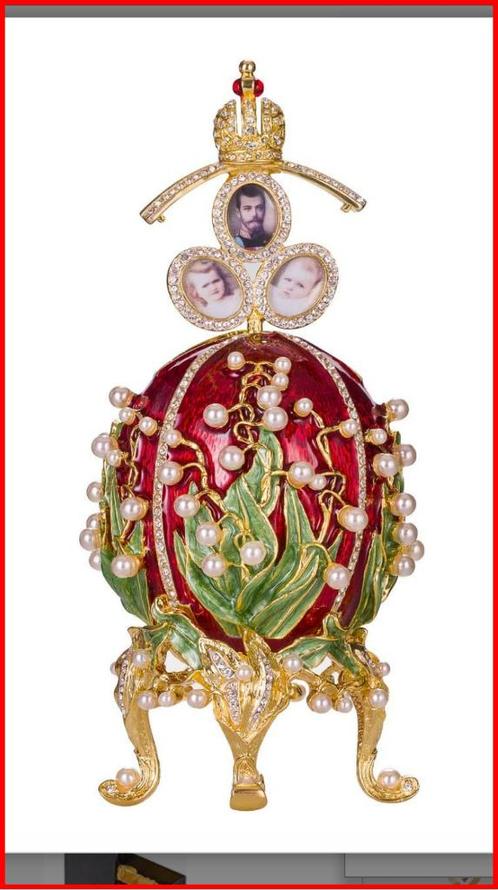 « Œuf de muguet » de style Fabergé, Antiquités & Art, Curiosités & Brocante, Enlèvement ou Envoi