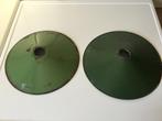 2 groene lampenkappen in emaille - doorsnede 26,5 cm, Ophalen of Verzenden, Gebruikt, Groen, Rond