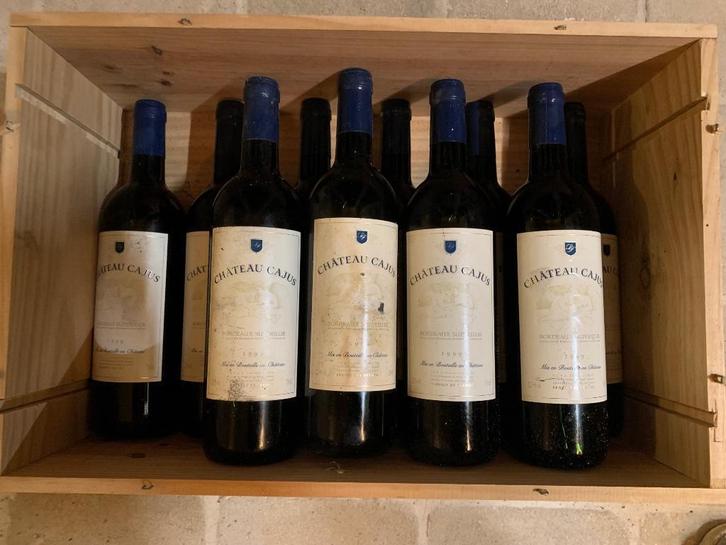 Chateau Cajus 1999  Bordeaux superieur 11 flessen 75 cl, Verzamelen, Wijnen, Zo goed als nieuw, Rode wijn, Frankrijk, Vol, Ophalen of Verzenden