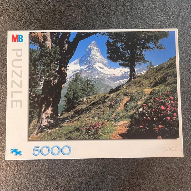 Puzzel 5000 stukjes - De Matterhorn, Hobby en Vrije tijd, Denksport en Puzzels, Zo goed als nieuw, Legpuzzel, Meer dan 1500 stukjes