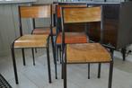 4 Vintage stoelen, Ophalen, Gebruikt, Bruin, Vintage