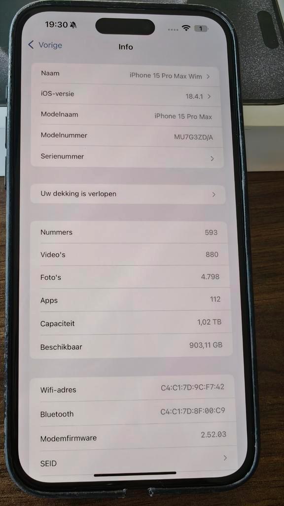 1TB iPhone 15Pro Max, Telecommunicatie, Mobiele telefoons | Apple iPhone, Zo goed als nieuw, iPhone 15, Ophalen