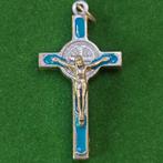 Hanger Kruis Benedictus - Blauw, Antiek en Kunst, Antiek | Religieuze voorwerpen, Ophalen of Verzenden