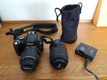 Appareil photo NIKON D60 : boîtier + 2 objectifs disponible aux enchères