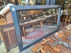 Enorme industriële spiegel met metalen lijst, Antiek en Kunst, Antiek | Spiegels, Ophalen