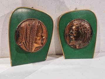 Retro Wanddecoratie  houten paneel geschilderd met omranding beschikbaar voor biedingen