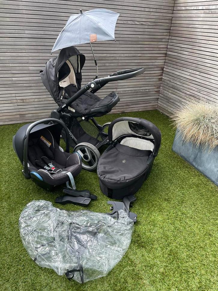 Mutsy Evo - 3 in 1, Kinderen en Baby's, Kinderwagens en Combinaties, Gebruikt, Combiwagen, Maxi-Cosi, Duowagen, Met reiswieg, Verstelbare duwstang