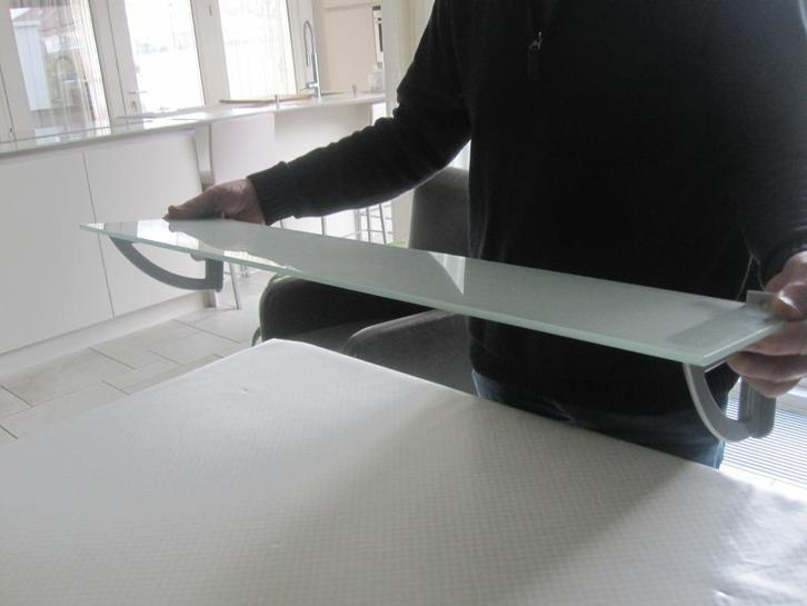 Glazen legplanken, Huis en Inrichting, Woonaccessoires | Wandplanken en Boekenplanken, Zo goed als nieuw, Ophalen