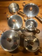 Batterij van potten en pannen, Ophalen, Inox, Keramische plaat, Pannenset