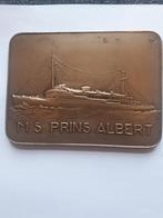 Plaque Bronze M.S. Prins Albert navale belge 1948, Collections, Marine, Comme neuf, Enlèvement ou Envoi
