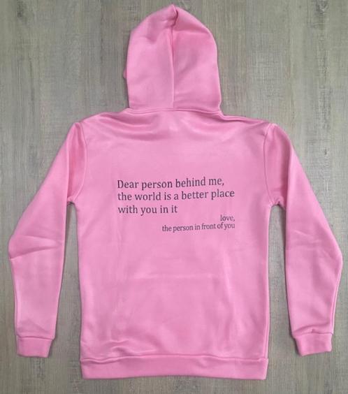 NIEUW! LUXA AMSTERDAM Roze hoodie ‘dear person behind me’ ma, Vêtements | Femmes, Pulls & Gilets, Neuf, Taille 36 (S), Rose, Enlèvement ou Envoi